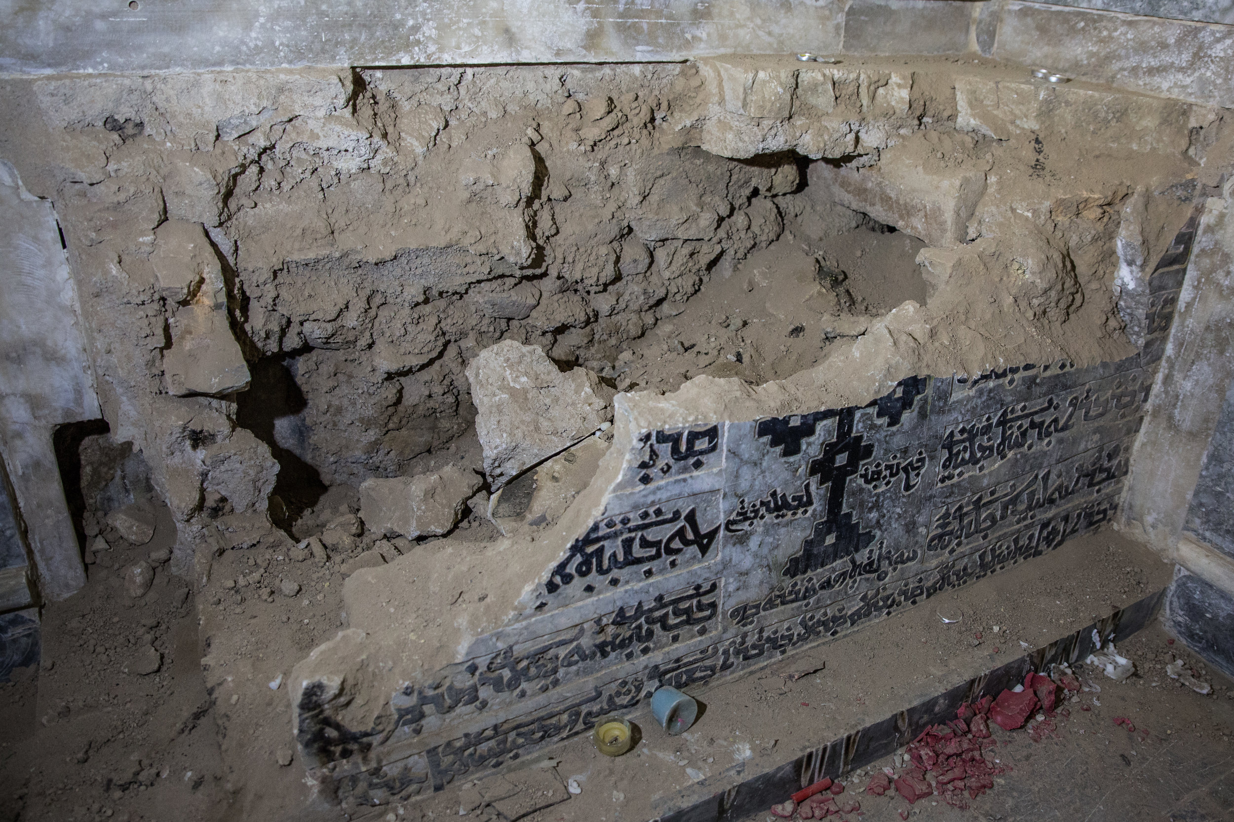 An saint's ossuary smashed