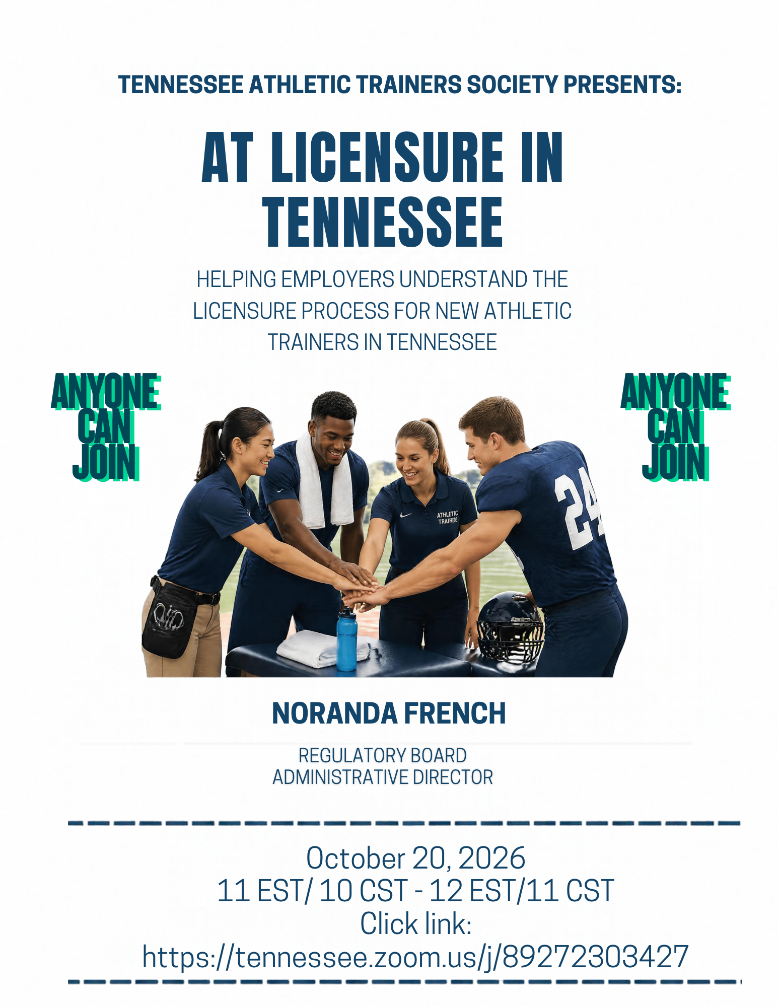 Tennessee Board of ATs Webinar - Oct 20th!