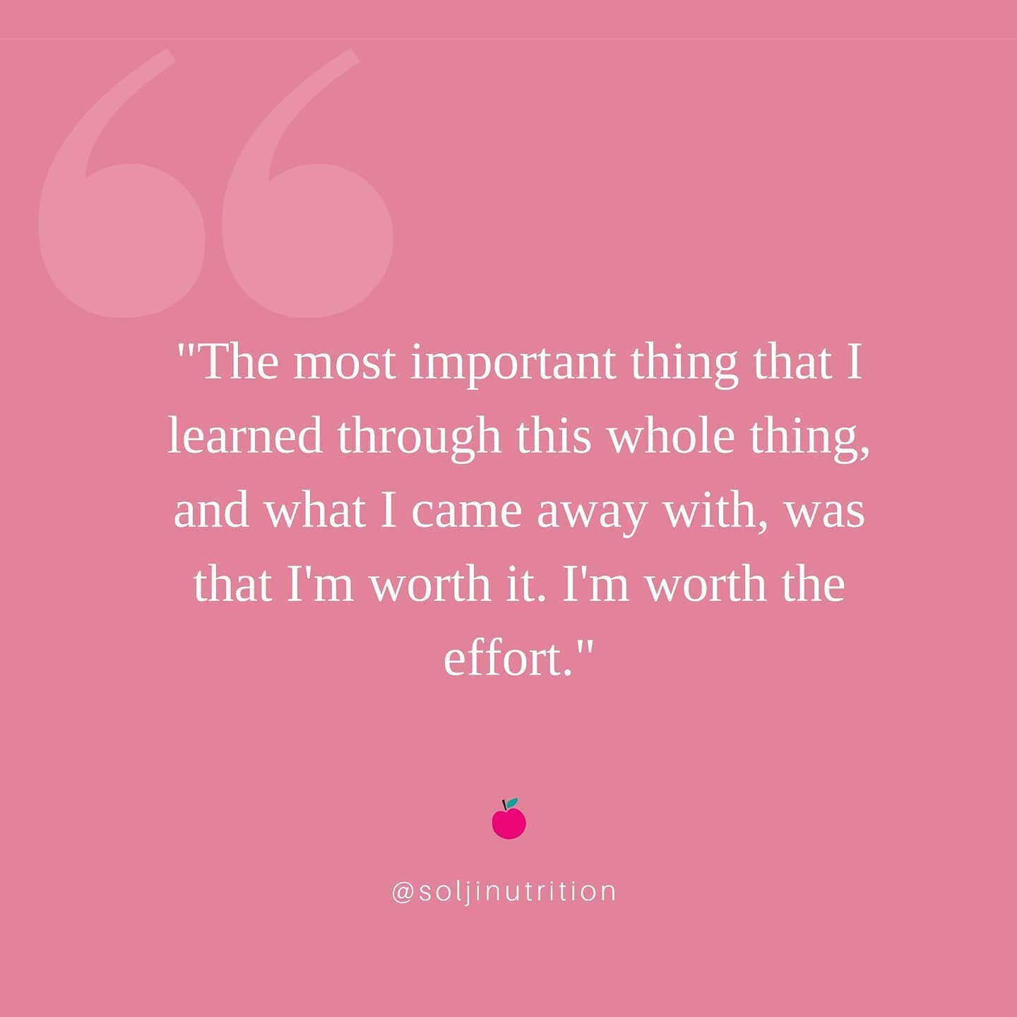 &ldquo;The most important thing that I learned through this whole thing, and what I came away with, was that I&rsquo;m worth it. I&rsquo;m worth the effort.&rdquo;

You are worth the effort.

♡ No matter how many times you&rsquo;ve tried and failed, 