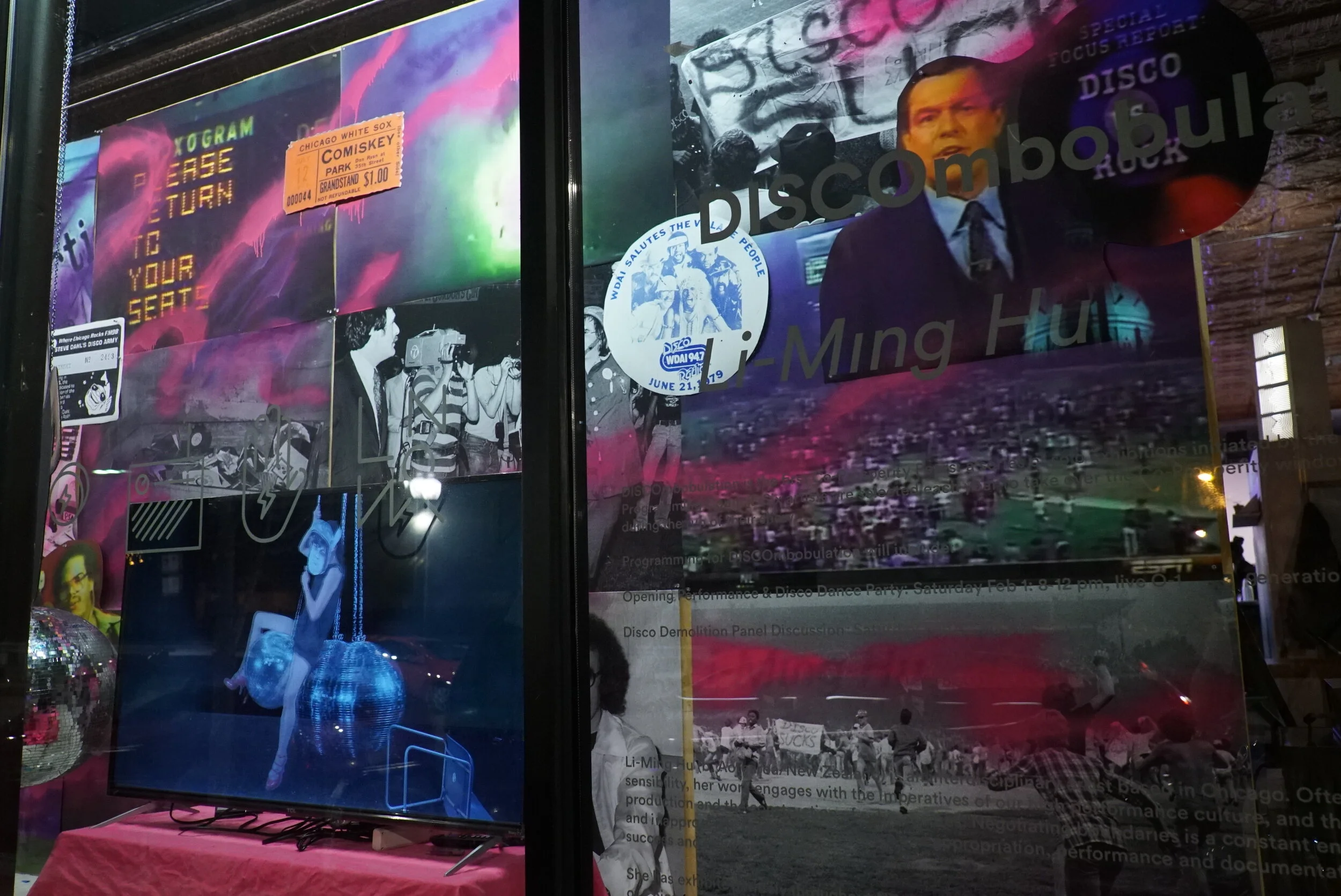  Window installation at Co-Prosperity Sphere, Chicago 2020. Photo by Jesse Bond. 