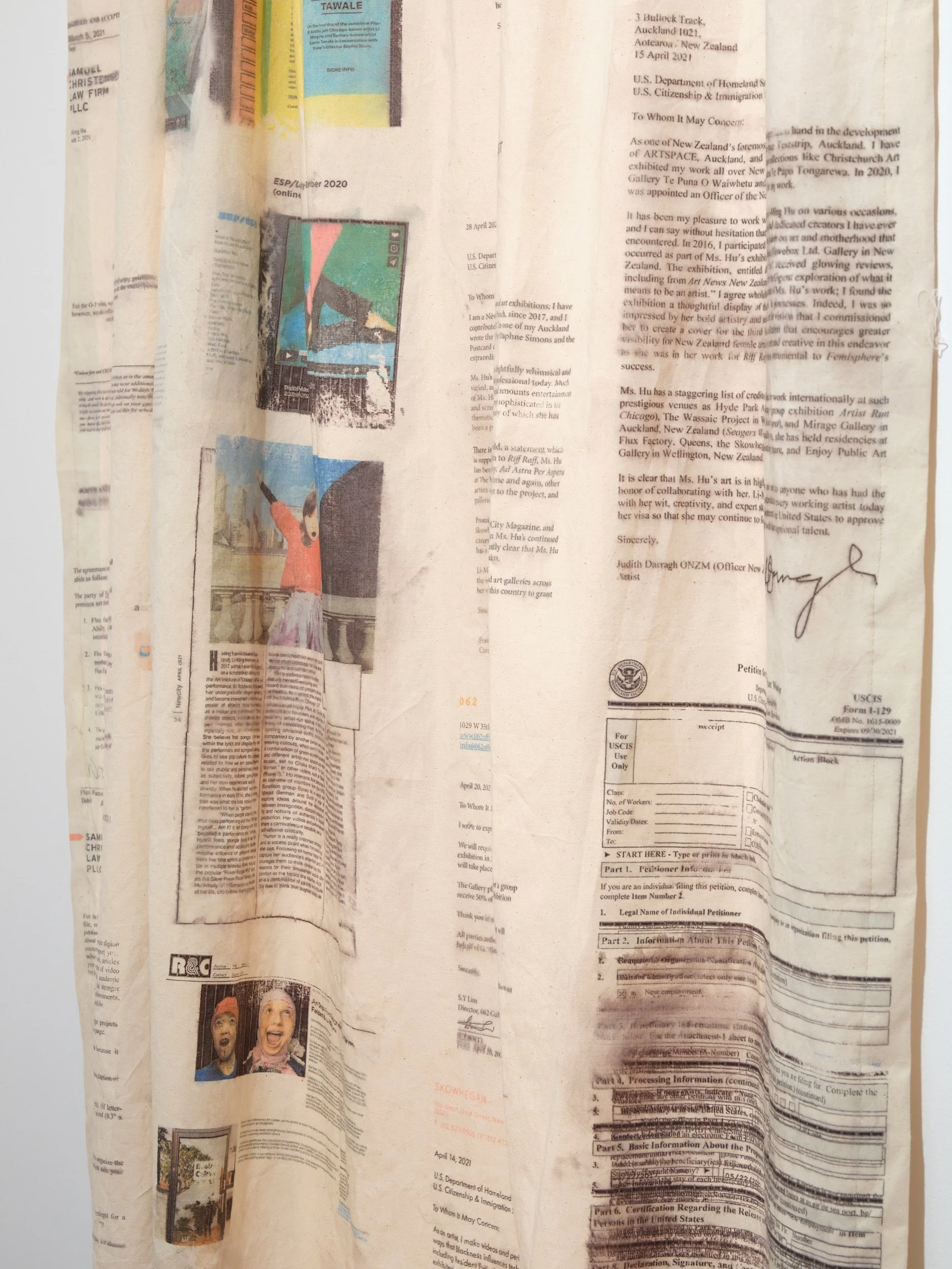 Artist visa curtain, 2022.  