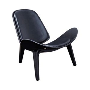 Wings Chair in Black & Leather