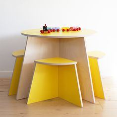 Bright Yellow Table & Chair