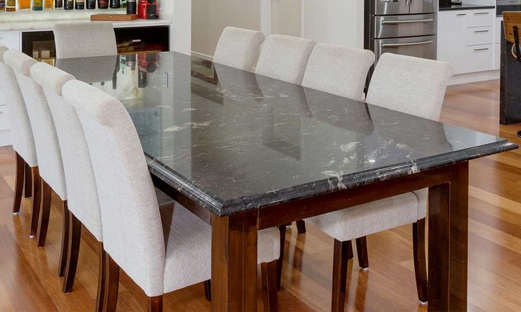 Not Just Countertops How Granite Can, Granite Round Table And Chairs