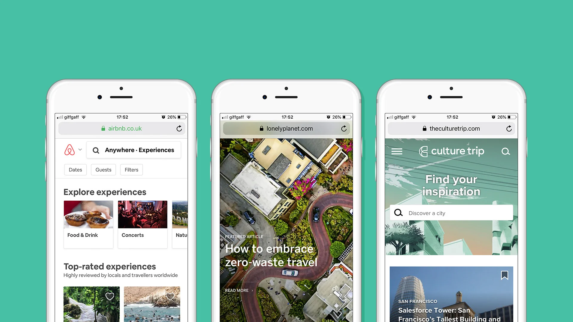 Inspiring content from airbnb , Lonely Planet and Culture Trip .