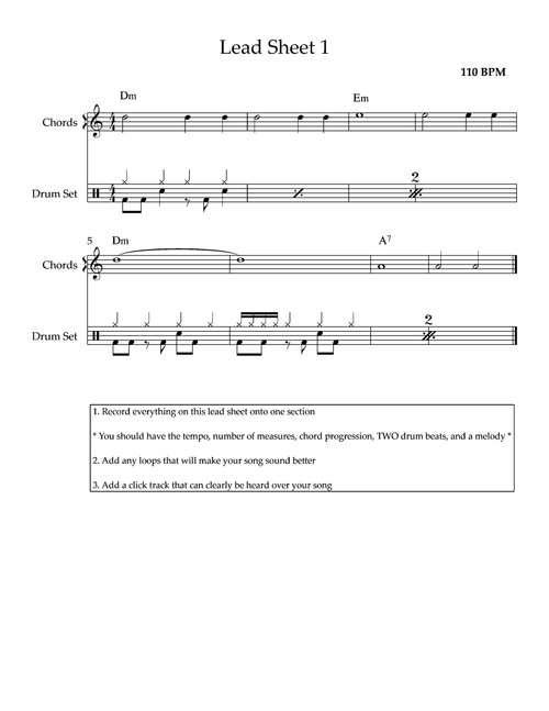Lead Sheet 1 — Inspired Drumming