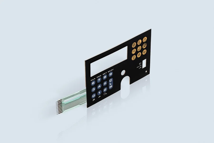 Clavier à membrane avec bouton métallique (avec un circuit PET)