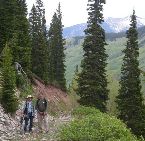 Graham with colleague (David Inouye) on way to study site in Colorado
