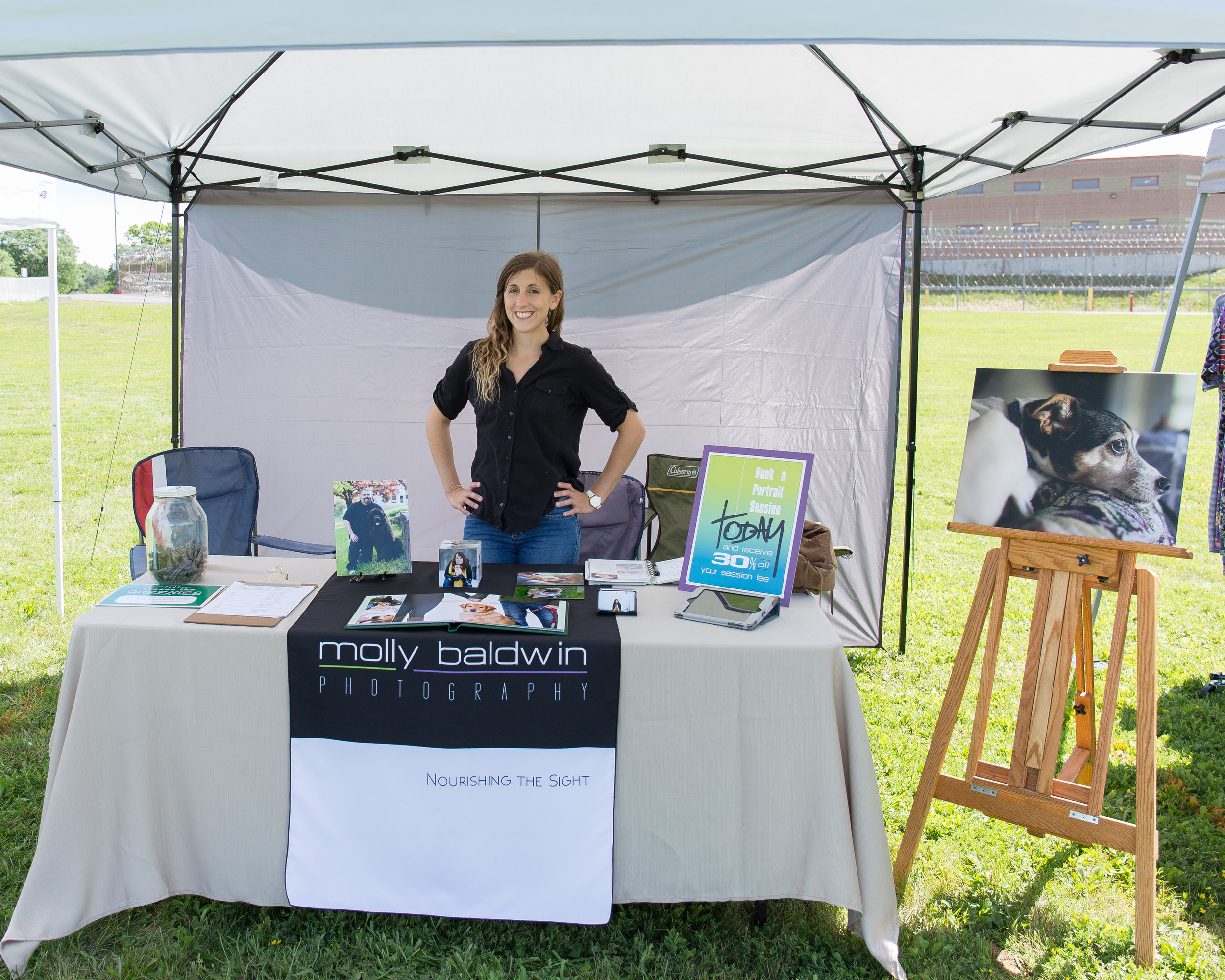 Me, myself, and I with my pet photography-centered vendor setup