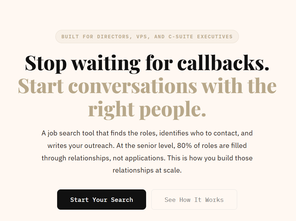 fearless job search homepage