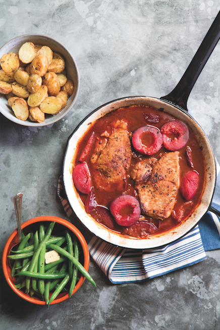 Find the recipe for this delicious Pork Steaks with Plum Barbecue Sauce & Roast Spuds at abelandcole.co.uk