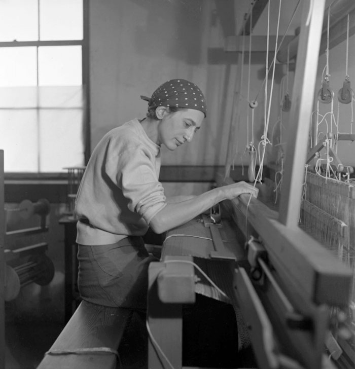 Anni Albers in her weaving studio at Black Mountain College, 1937.  Photo: Helen M. Post, Western Regional Archives, State Archives of North Carolina