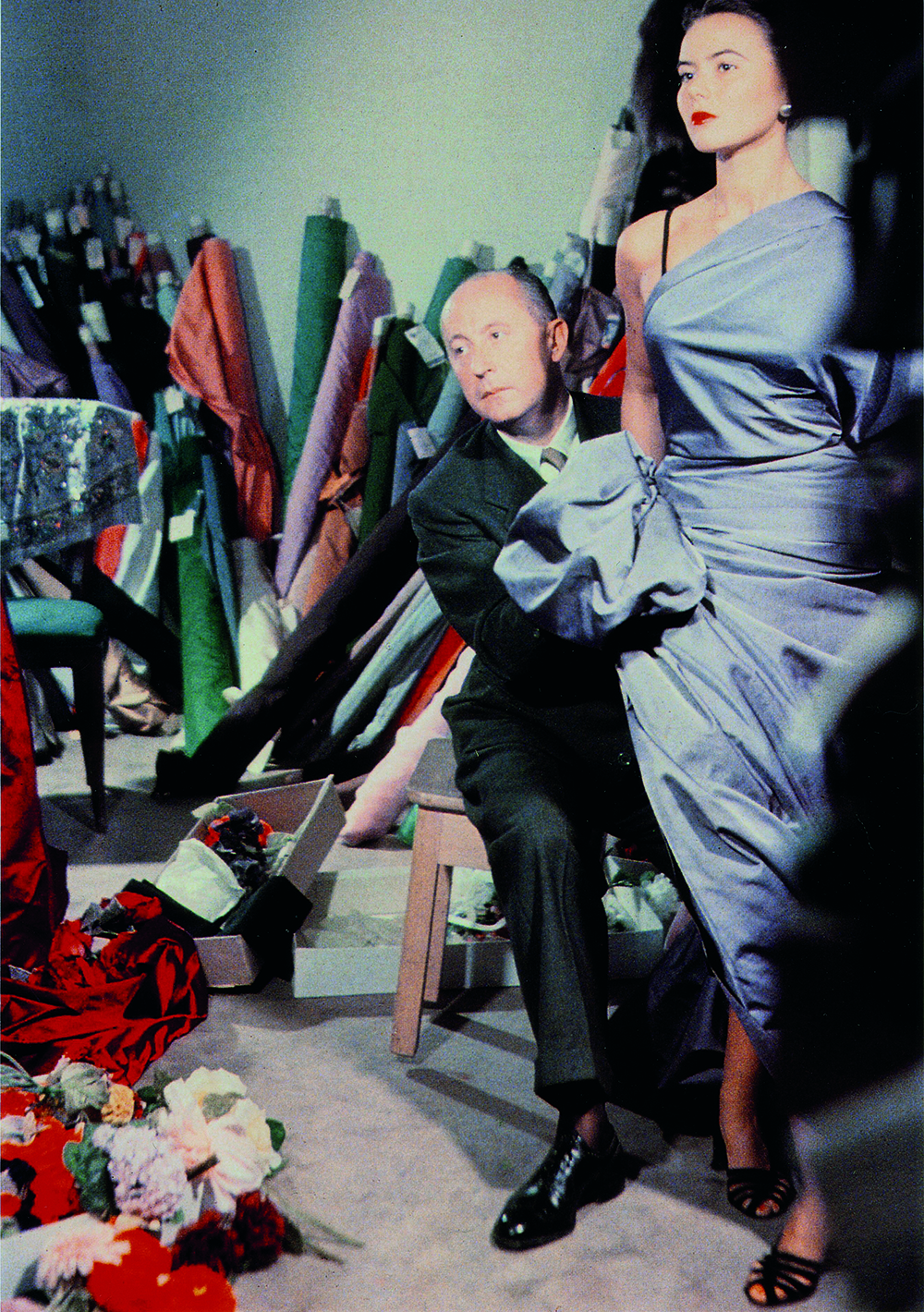 Christian Dior with model Sylvie, circa 1948. Courtesy of Christian Dior