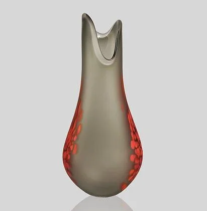 Grey & Red Frit Flava Vase - Front.webp.jpg
