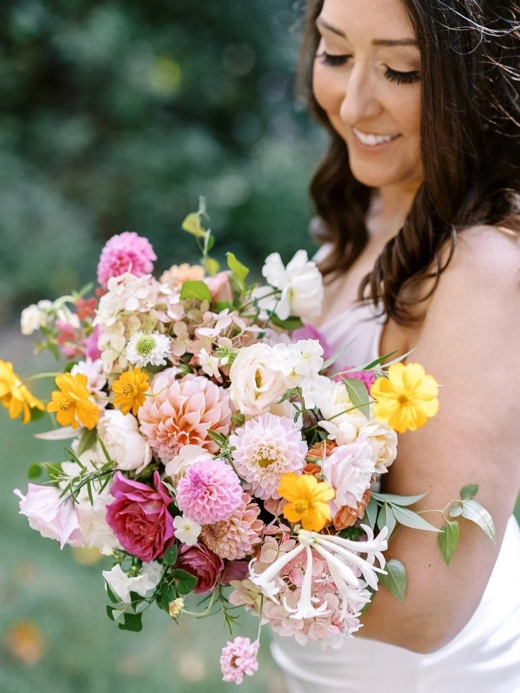 garden inspired bouquet with dahlias, hydrangeas and cosmos.jpg