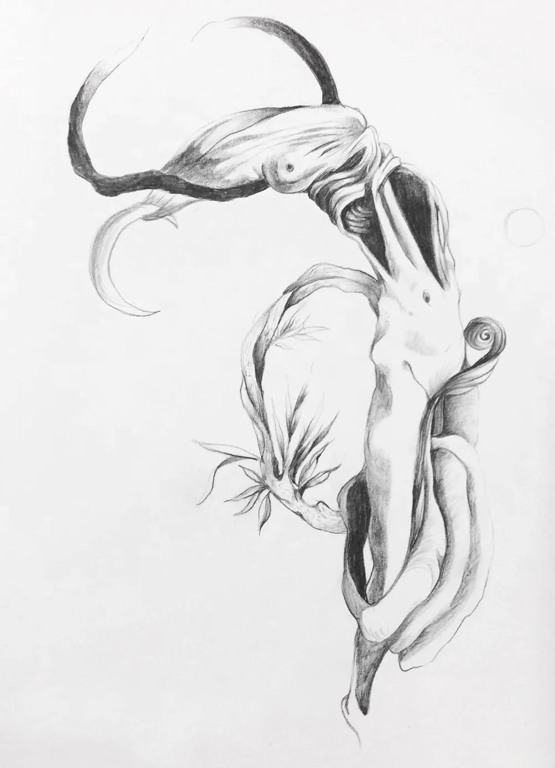 The sketch above is a study from a Salvador Dali painting which I embellished in my own style.