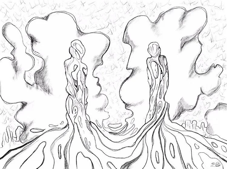 This image above is the preliminary sketch for the album artwork I made for a band called It Was A Good Dream. Check out the Print Shop to see the completed piece.