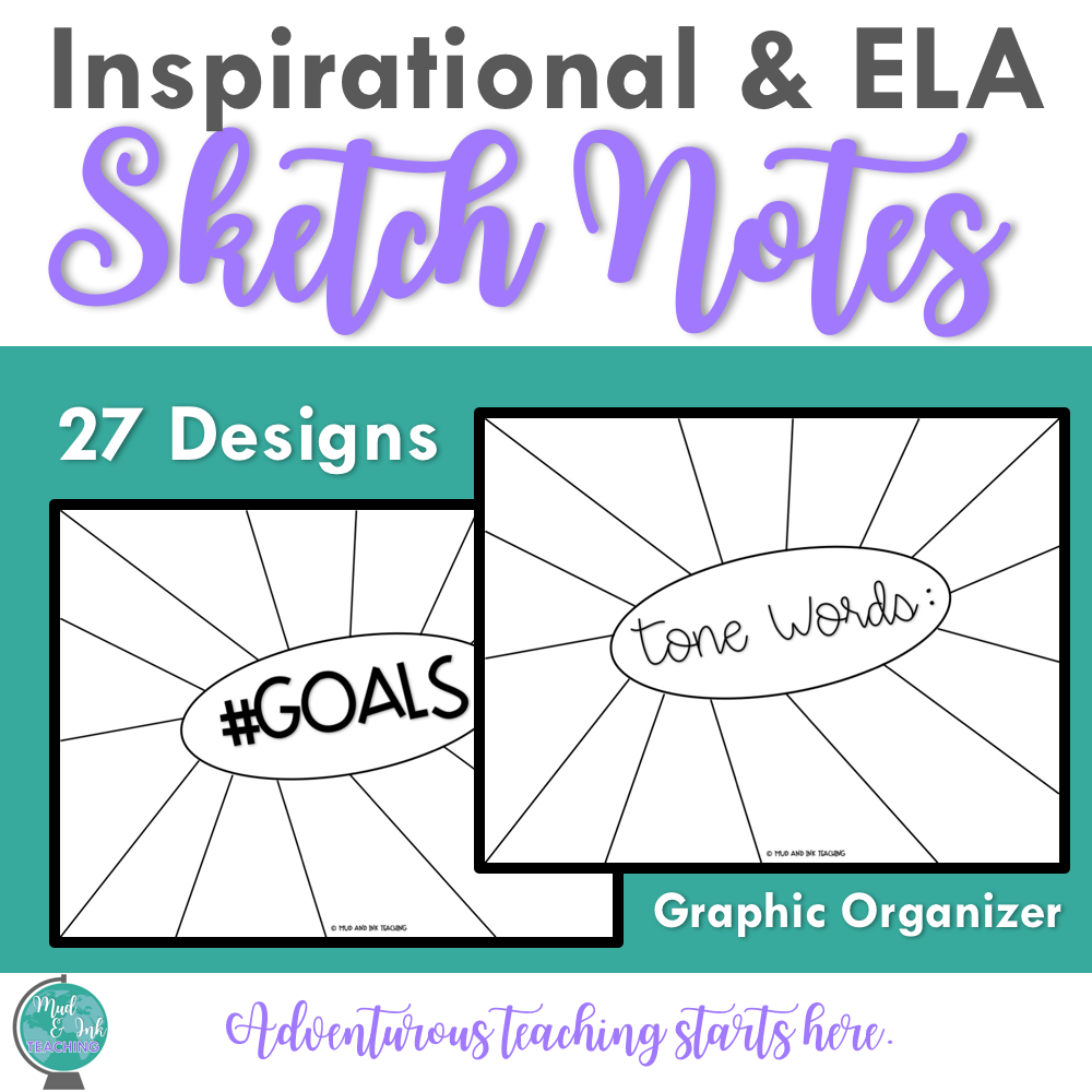 Inspirational & ELA Sketch Notes Graphic Organizer (Copy)