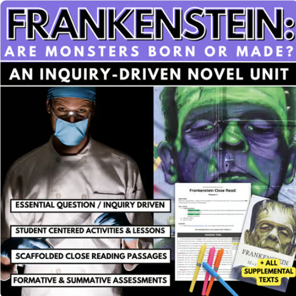 teaching frankenstein secondary ela inquiry