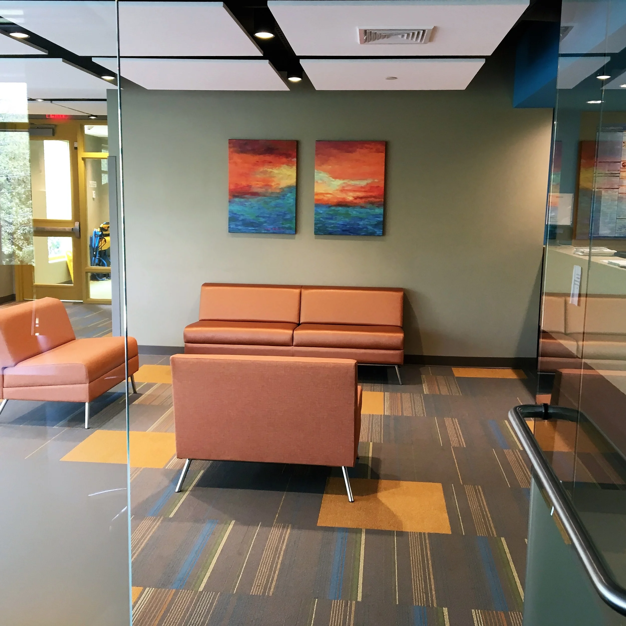 Reception Area, Interior Resources WIND Linear with Chrome Base Furniture Line