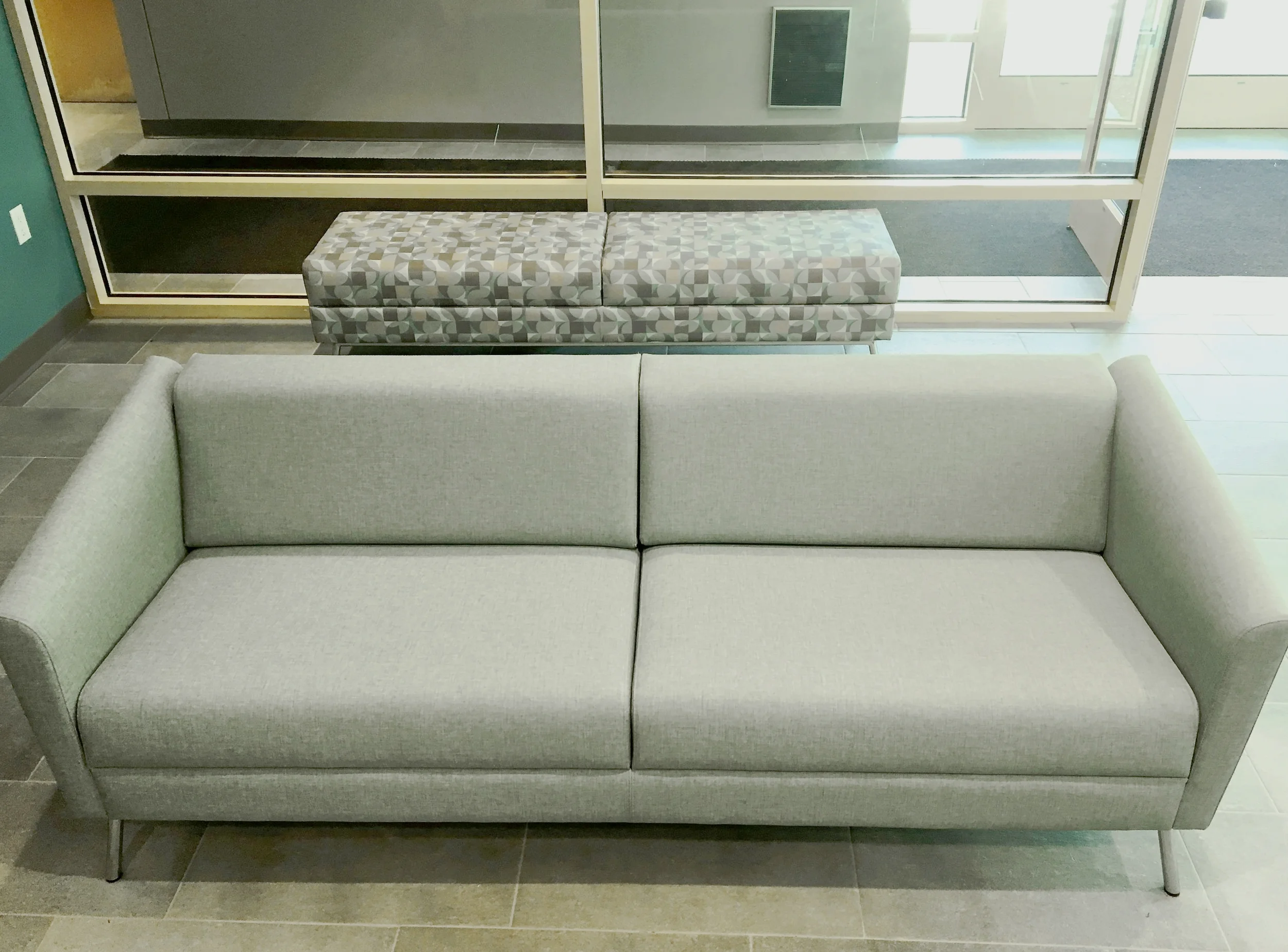 WIND Linear Sofa in Aquamarine Grade 6 Vinyl