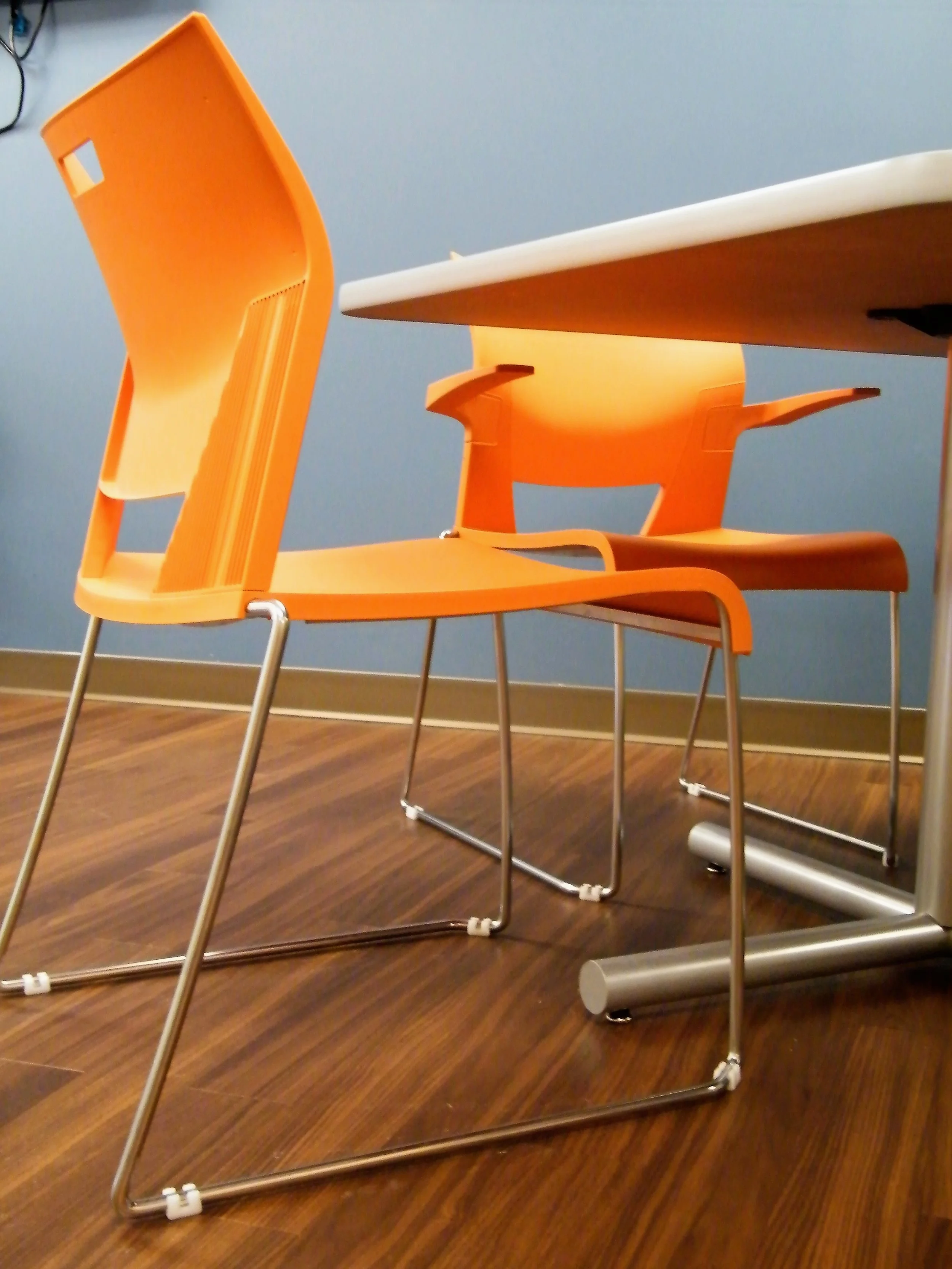 Orange Duet Chairs with Gliders