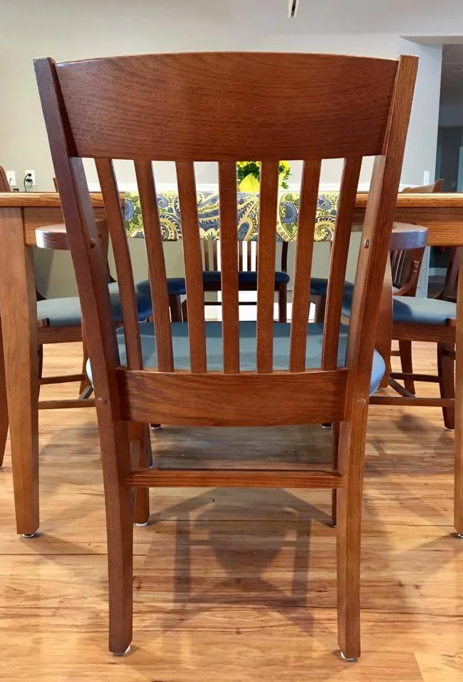 Schoolhouse Chair in Walnut with Vinyl Covered Padded Seat