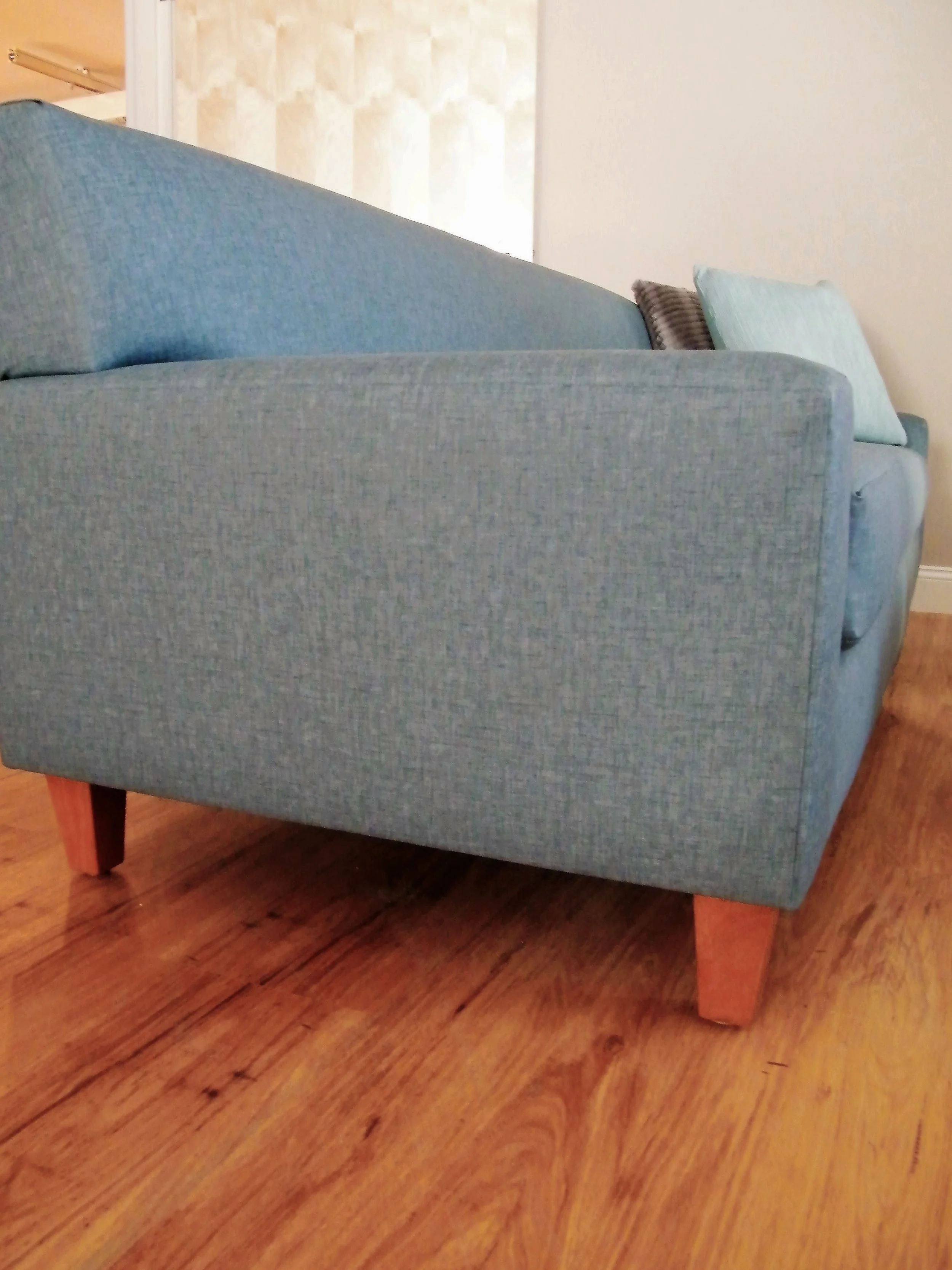 Syracuse Sofa with Vinyl Decking in Contempo Greige