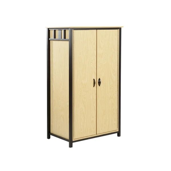 Room Mate Double Drawer wardrobe - this end up Laminate One (1) hanger bar behind left door, Two (2) doors, 5 Interior adjustable shelves - 16 1/2" w x 19 1/2" deep