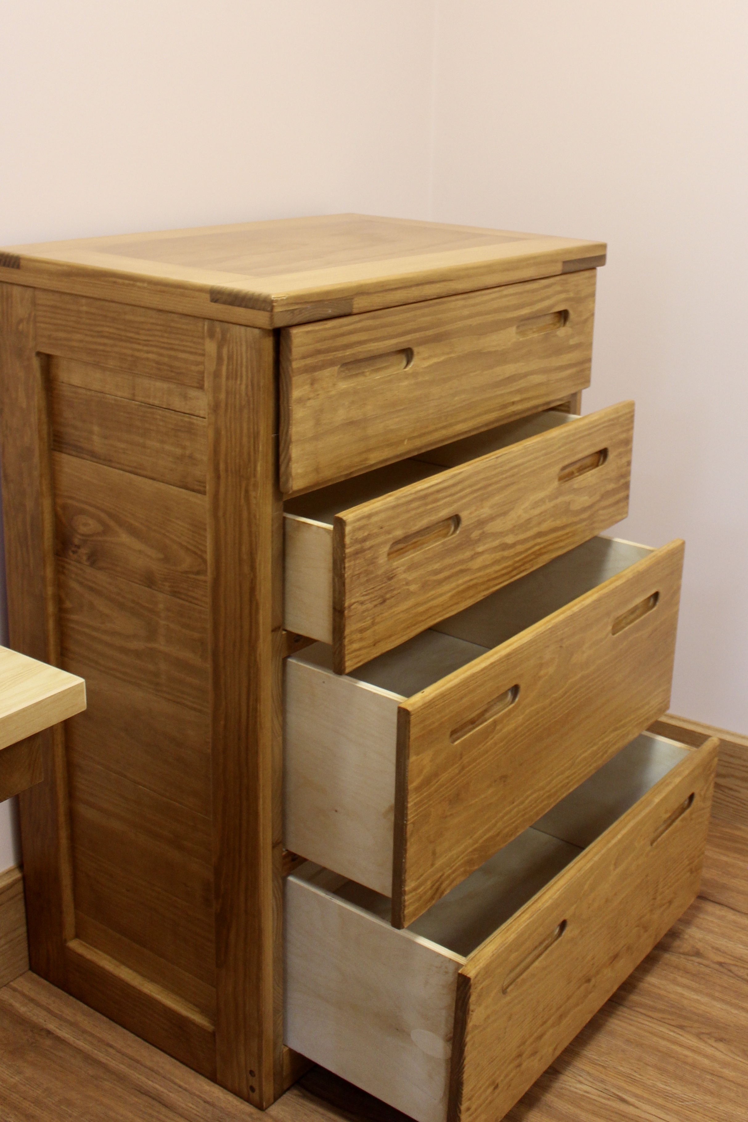 Classic Bureau with Wooden Drawer Box - No Metal Hardware