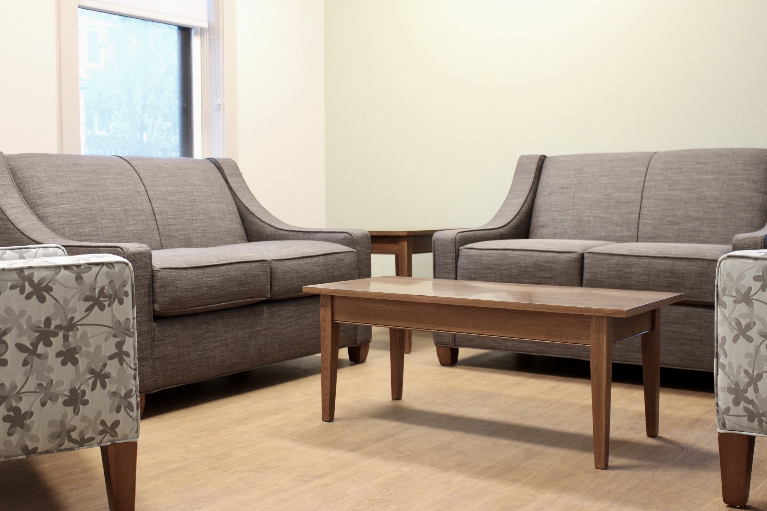 Carnegie Upholstery with Shaker Wood Tables