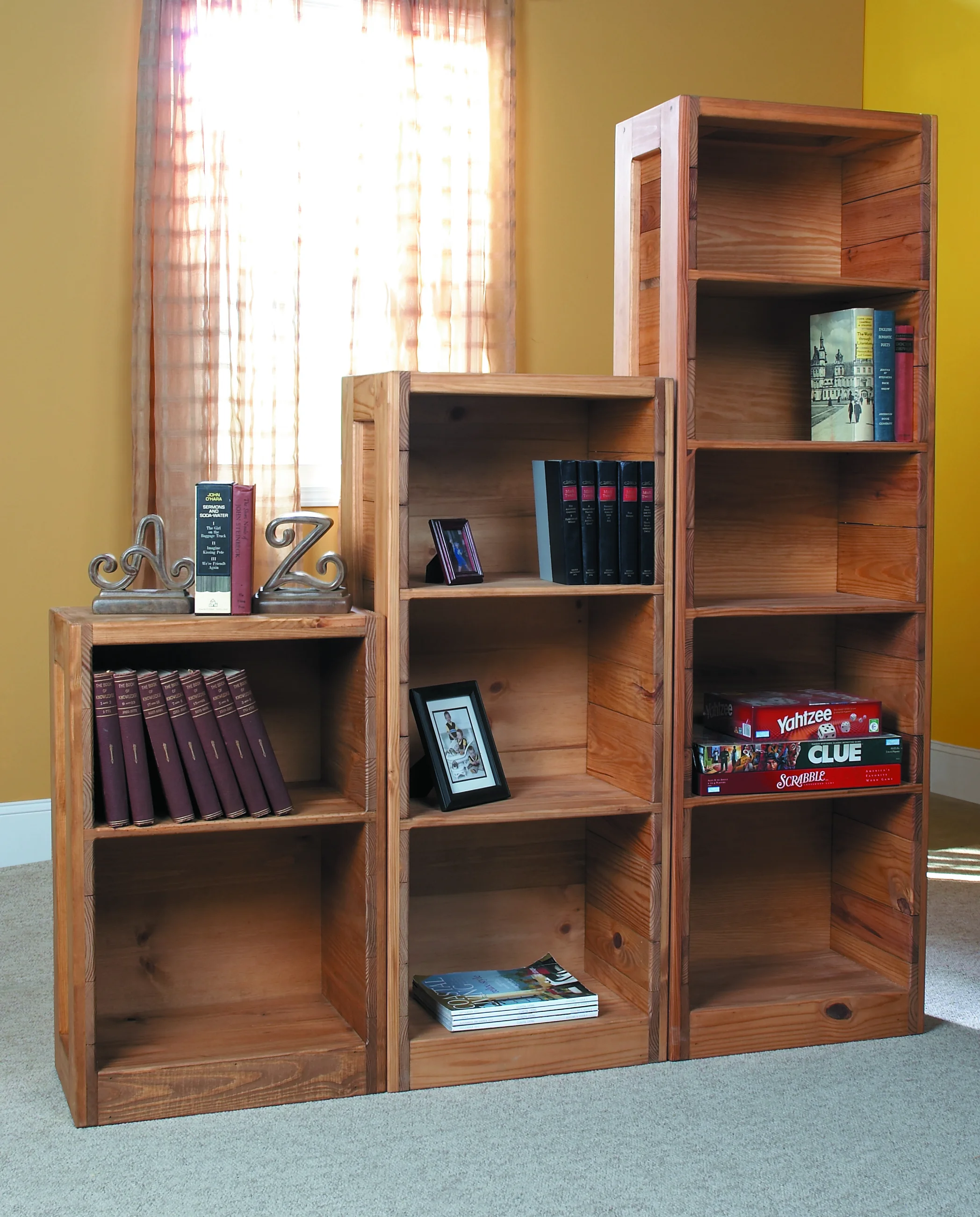CLASSIC HALF BOOKCASES (SMALL $98, MEDIUM $215, LARGE $237) IN CHERRY FINISH