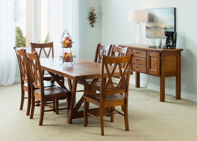 CRossings Dining Collection in cherry with classic sideboard