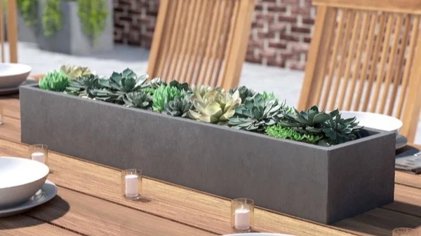Stone plant boxes