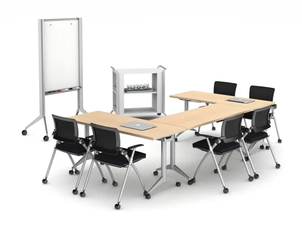 Seating option B) (2) Flip Top Tables 18x60 with 4 Stow On Casters
