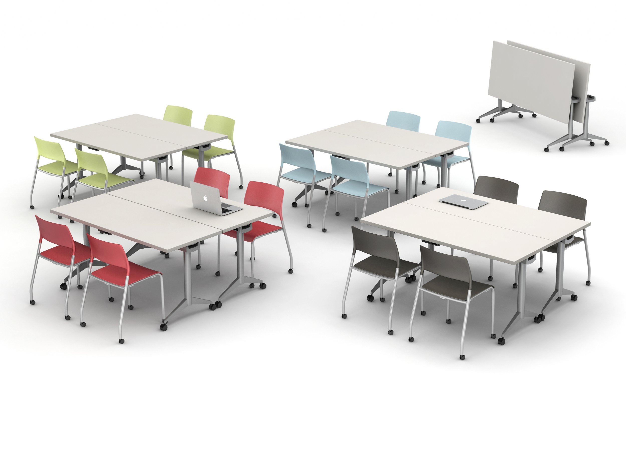 Flip top Table with Casters 30 x 60 & (2) Pierce Seating