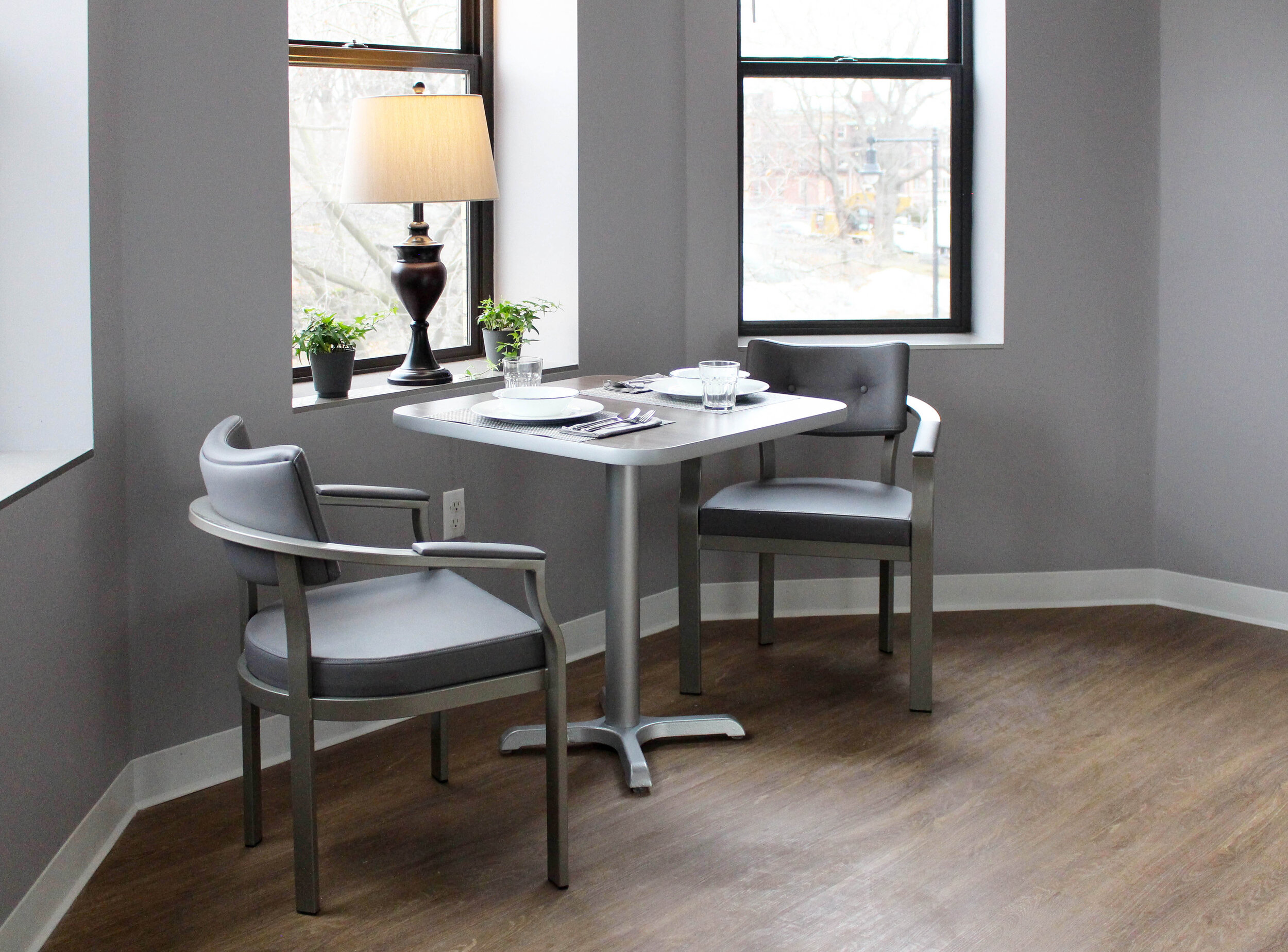 30x30_Laminate_Table_Cross_Base_Studio_Teak_Sophia_ArmChair_PineStreet_3.jpg