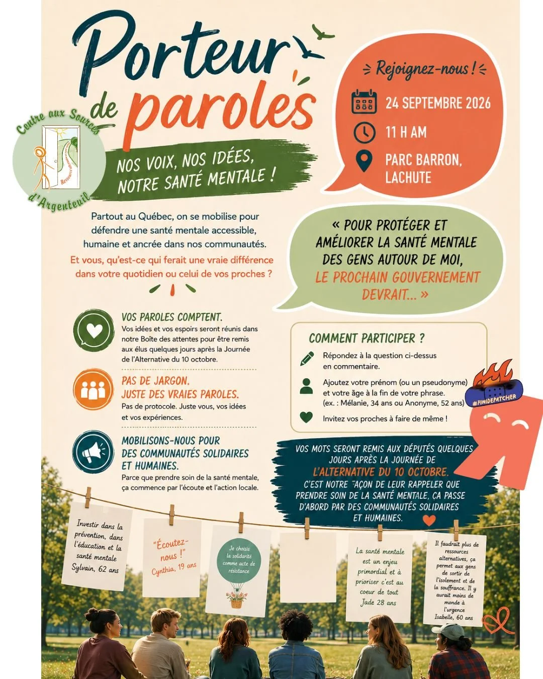 LACHUTE- Porteur de parole au Parc Barron