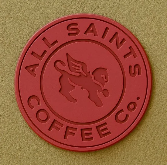 All Saints Coffee Co. Acrylic Signage