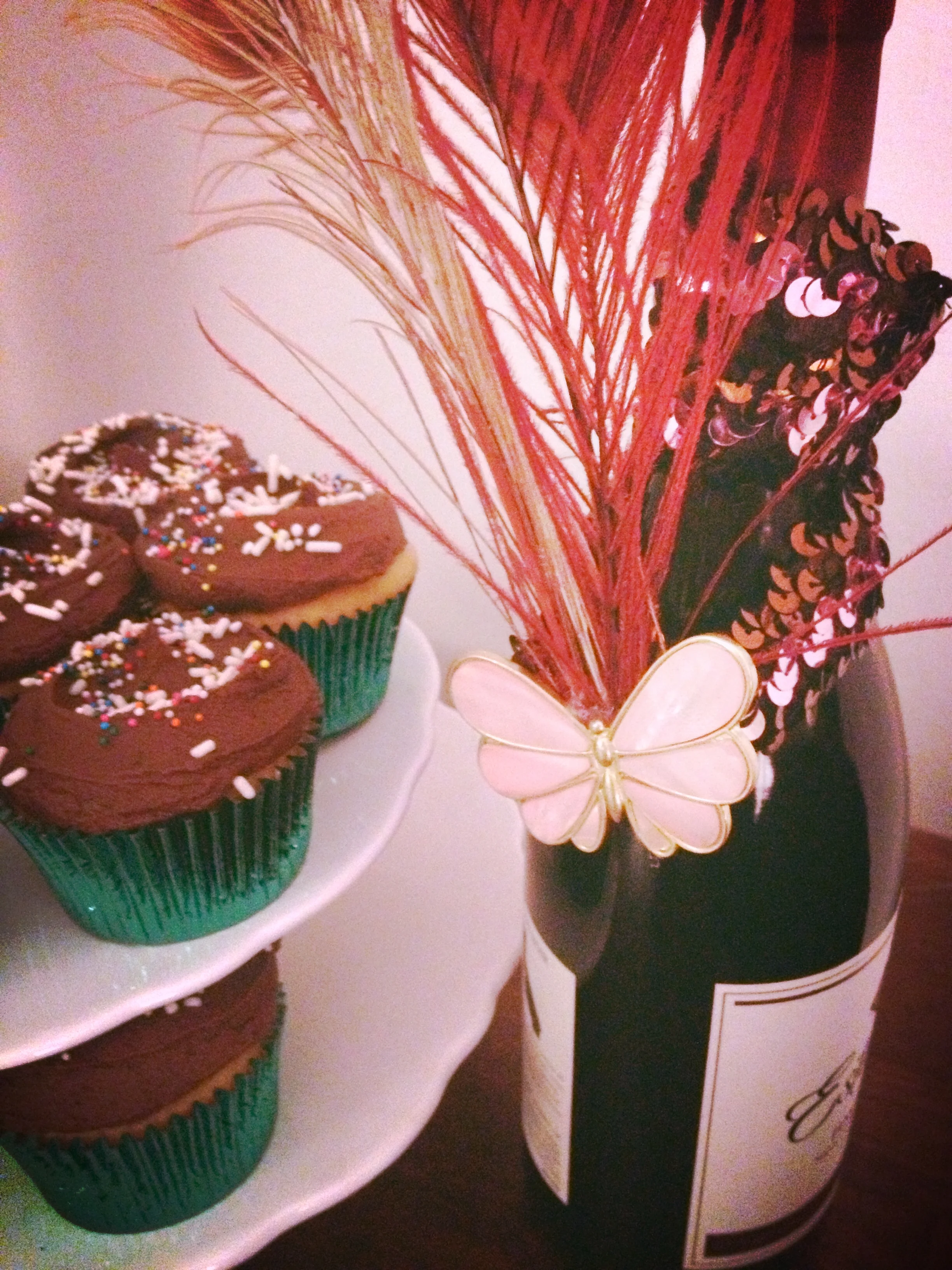 Birthday cupcakes + tiara + champagne // LIC