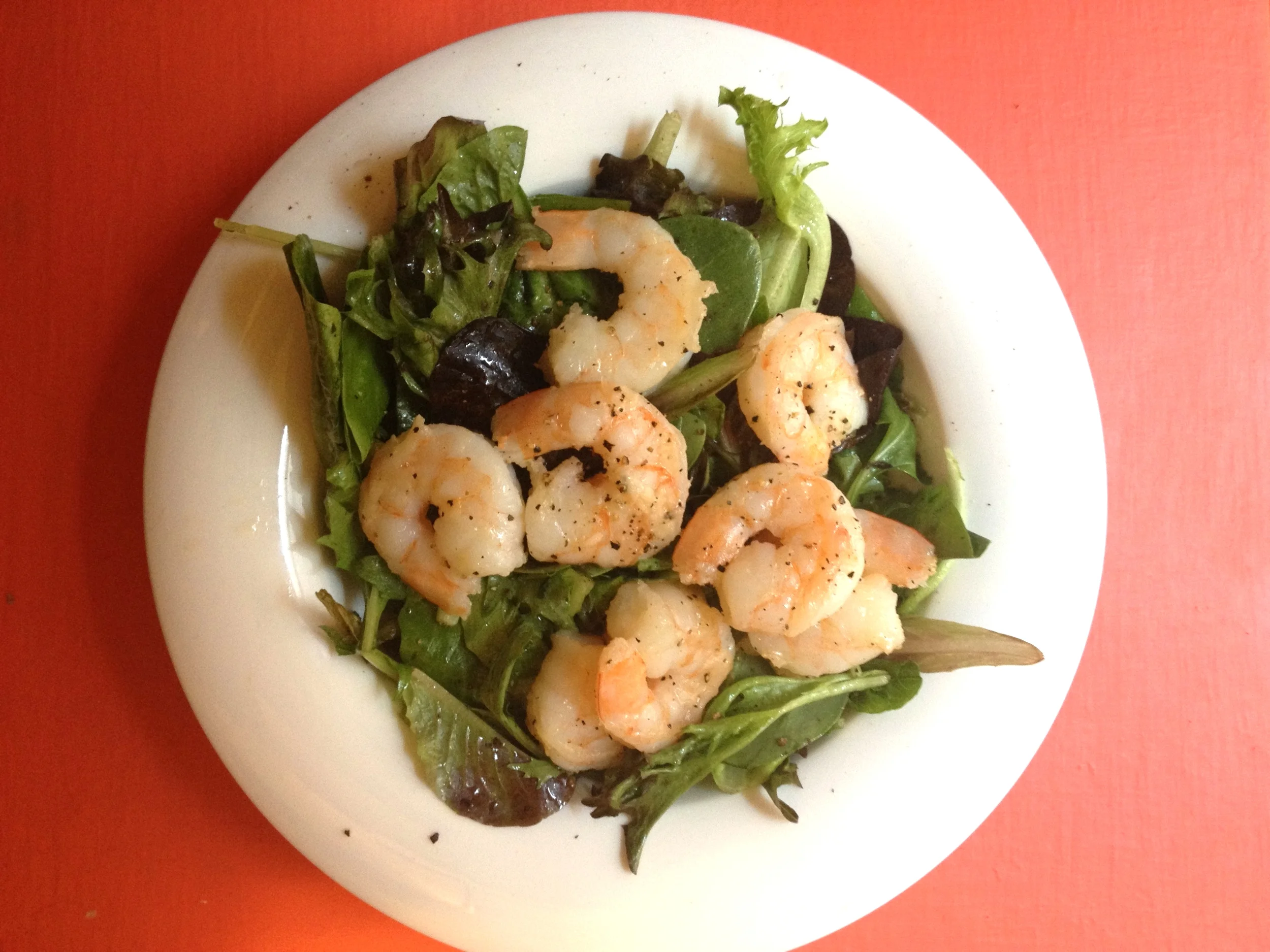 Shrimp + mixed greens // Long Island City (nyc)