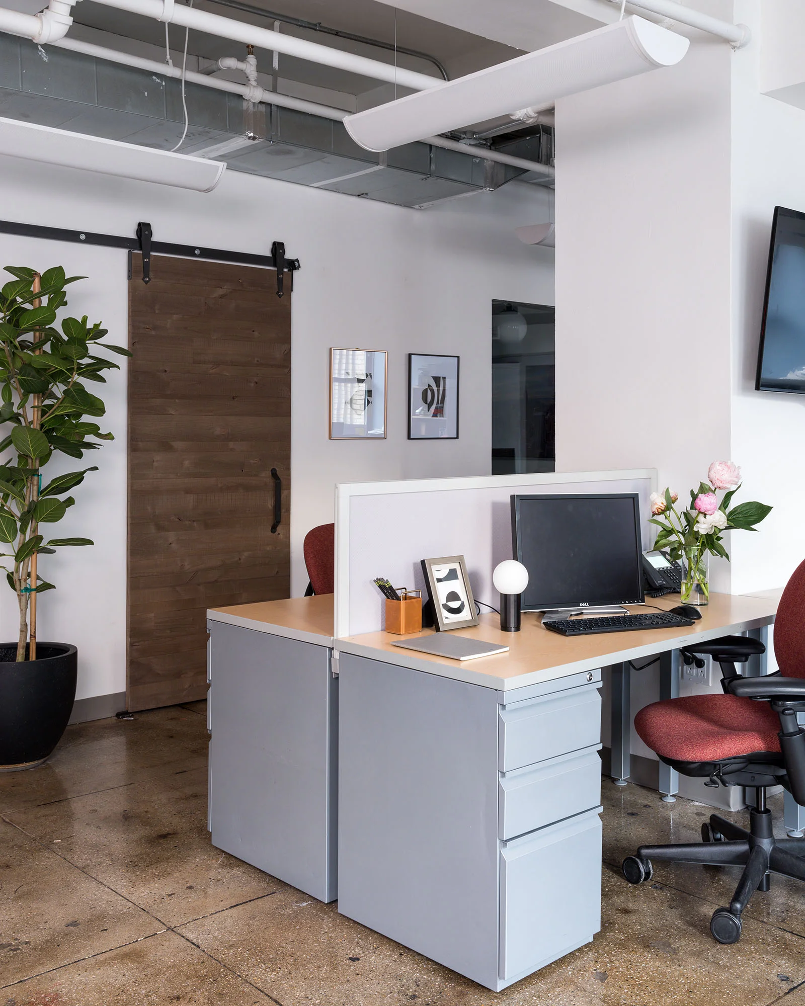 industrial office interior design by Lorla Studio NYC