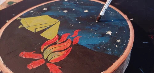 #SummerCrafts2018: Campfire Log Painting