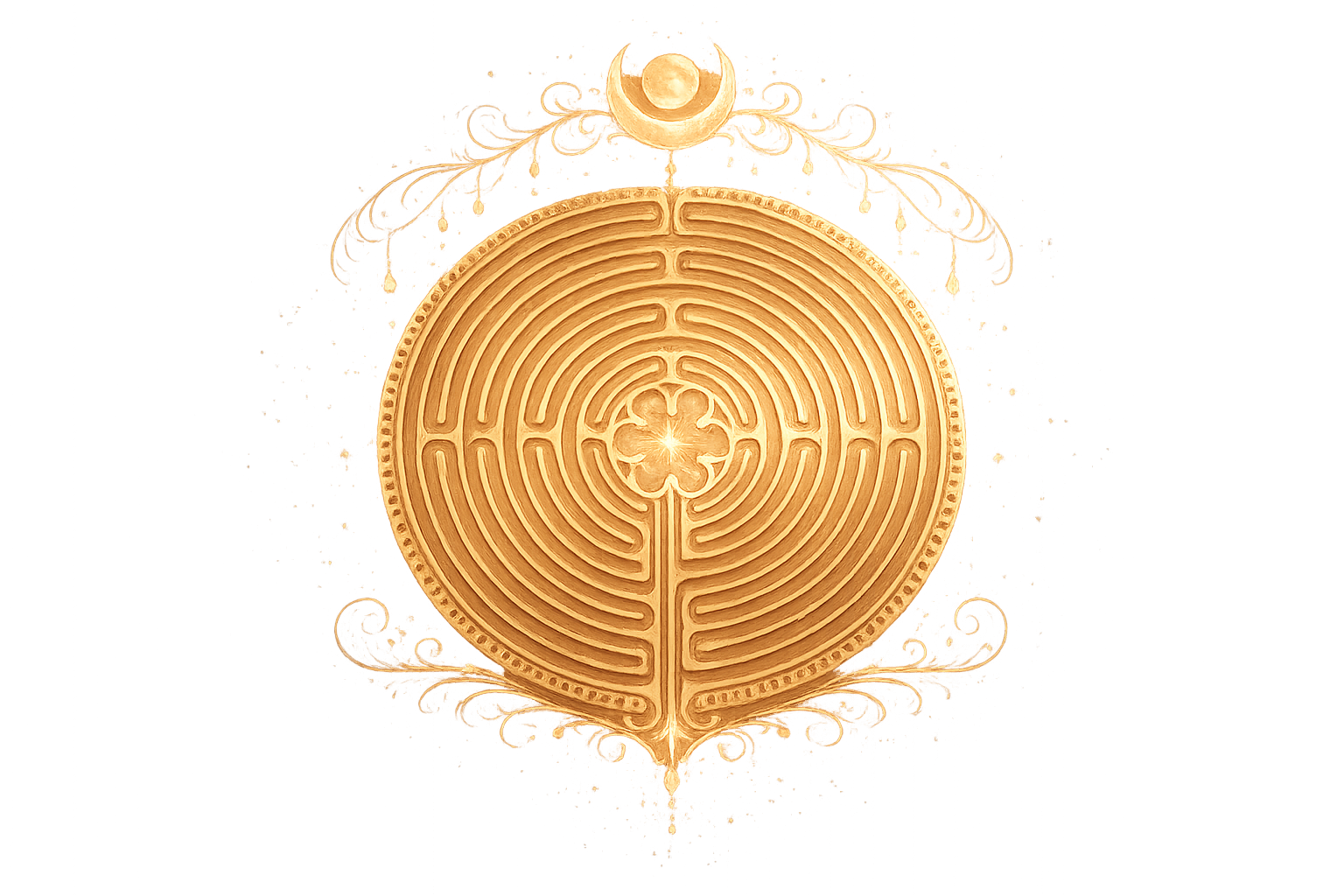 Chartres Style Labyrinth in Gold