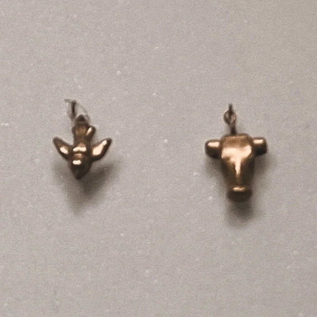 Golden Dove and Cow Pendants