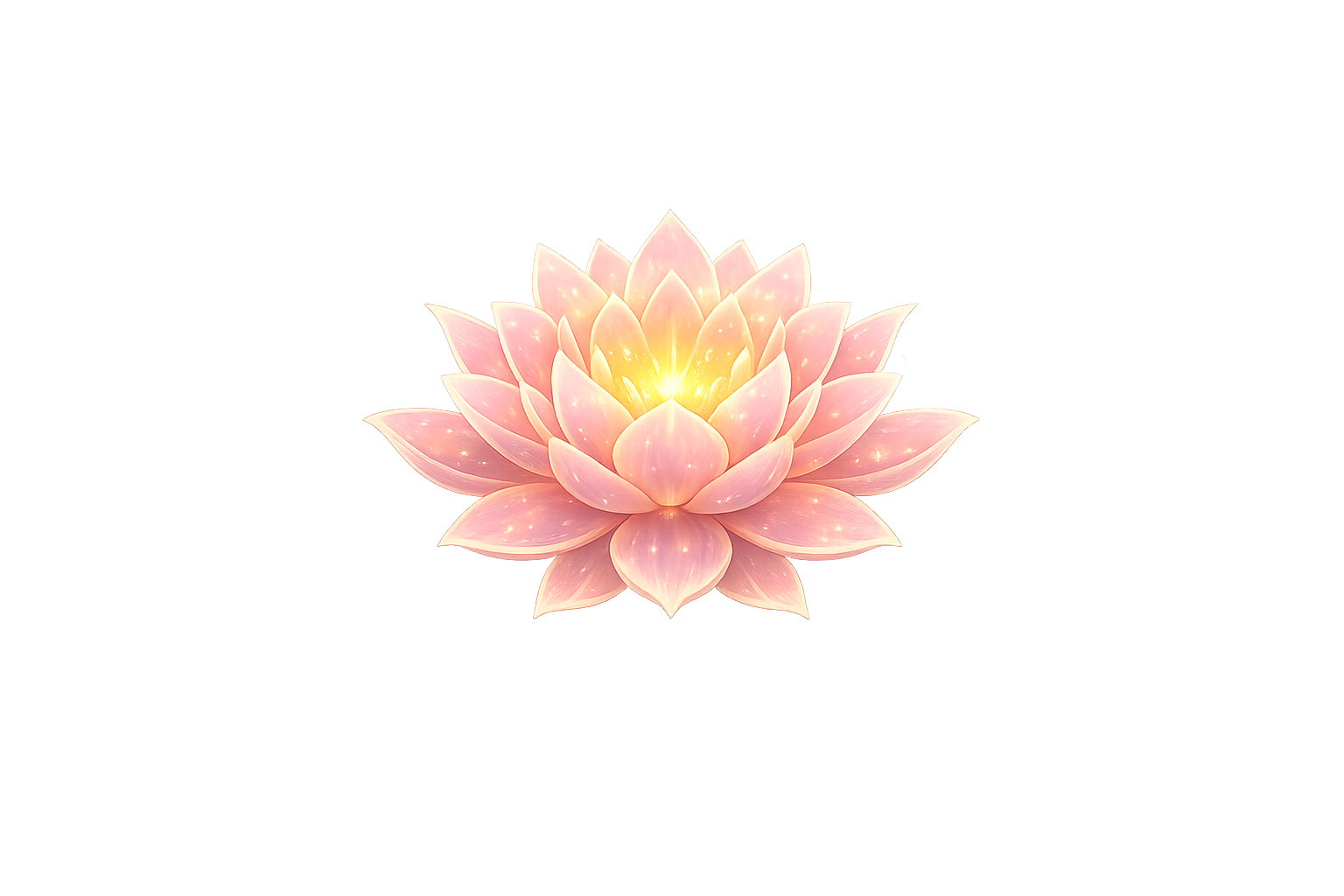 Golden Pink Illustration of a Lotus Flower