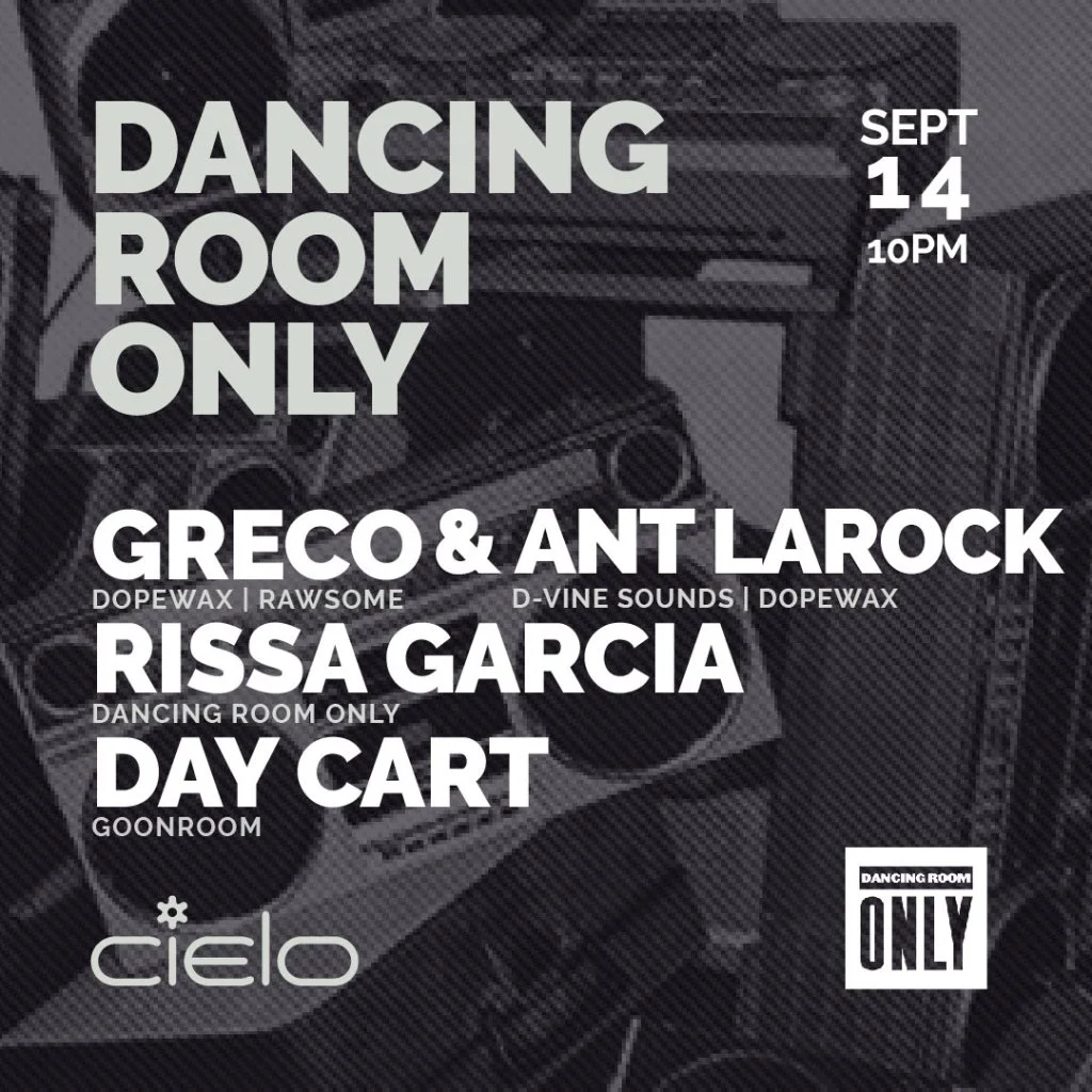 Greco(Strictly Rhythm/Dopewax/Rawsome) A young man driven by a fundamental motivation whose character is not strictly confined to the walls of a studio would be a definition fit for DJ/Producer Thomas Greco. His passion within the industry to create art as a means to express himself musically as well as a means to communicate with his audience separate this artist from the rest. His style includes creating a kinetic energy throughout his audience that would express the character he embodies within his art. Such an ambitious character is one that demonstrates a light sense of humor and a positive attitude that motivates his audience to simply have a great time and dance! Ant La Rock(Nervous/D-Vine Sounds/Dopewax) Ant LaRock's first single was picked up by Todd Terry's InHouse Records, propelling him amongst House royalty. After several releases, 2015 brought major label remixes for the likes of Giorgio Moroder's pairing with Kyle Minogue on "Right Here Right Now" and future pop icon Petite Meller's "Babylove". Ant's contributions helped both singles land heavily on Billboard Dance charts as well as on dance floors. Later that year Ant produced a dirty floor-stomper for Charlotte Devaney's collaboration with Snoop Dogg on Vigin/EMI. An April 2015 collaboration with his mentor, Todd "the God" himself, welcomed the Ministry of Sound release of "Back Around" followed by the subsequent remix EP on Inhouse. 2016 is starting off with a bang for Ant with a fresh EP on the venerable Nervous Records. Constantly innovating, bending genres and refining, Ant LaRock demands attention. Rissa Garcia(Resident Dancing Room Only) Born and raised with the classic NYC influences all around her, she has become a driving force of her hometown scene. In addition to running NightChild records, she is the founder & resident DJ of the Dancing Room Only NYC which has welcome several legends behind the decks including DJ Spinna, Danny Krivit, Todd Terry and Jellybean Benitez. Day Cart Growing up in the Tri-State area, Day Cart, aka Harrison Williams, was exposed to the tenacious and bustling nightlife scene that has evolved in NYC. Dance music became a firm passion of his after attending various house and techno warehouse parties that seemed to pop up like weeds, and he quickly plugged himself into the community. After exploring the wide range of genres and styles that are ever present within the culture, Harrison was hooked to the gritty underground where music is a shared obsession by many who find themselves wrapped up in the dimly lit rooms. With a degree in Philosophy and Psychology he has used his skills to analyze and interpret the disparate emotions felt while in the dance. He spent time as the Managing Editor of Magnetic Magazine and is currently the East Coast Editor at the renowned Mixmag Magazine located in the Brooklyn office. Also an experienced DJ, he has held a monthly residency at one of the Lower East Side’s most attended DIY venues, Leftfield NYC, and continues to put on events dubbed Goonroom with co-founder Wig-Wam.