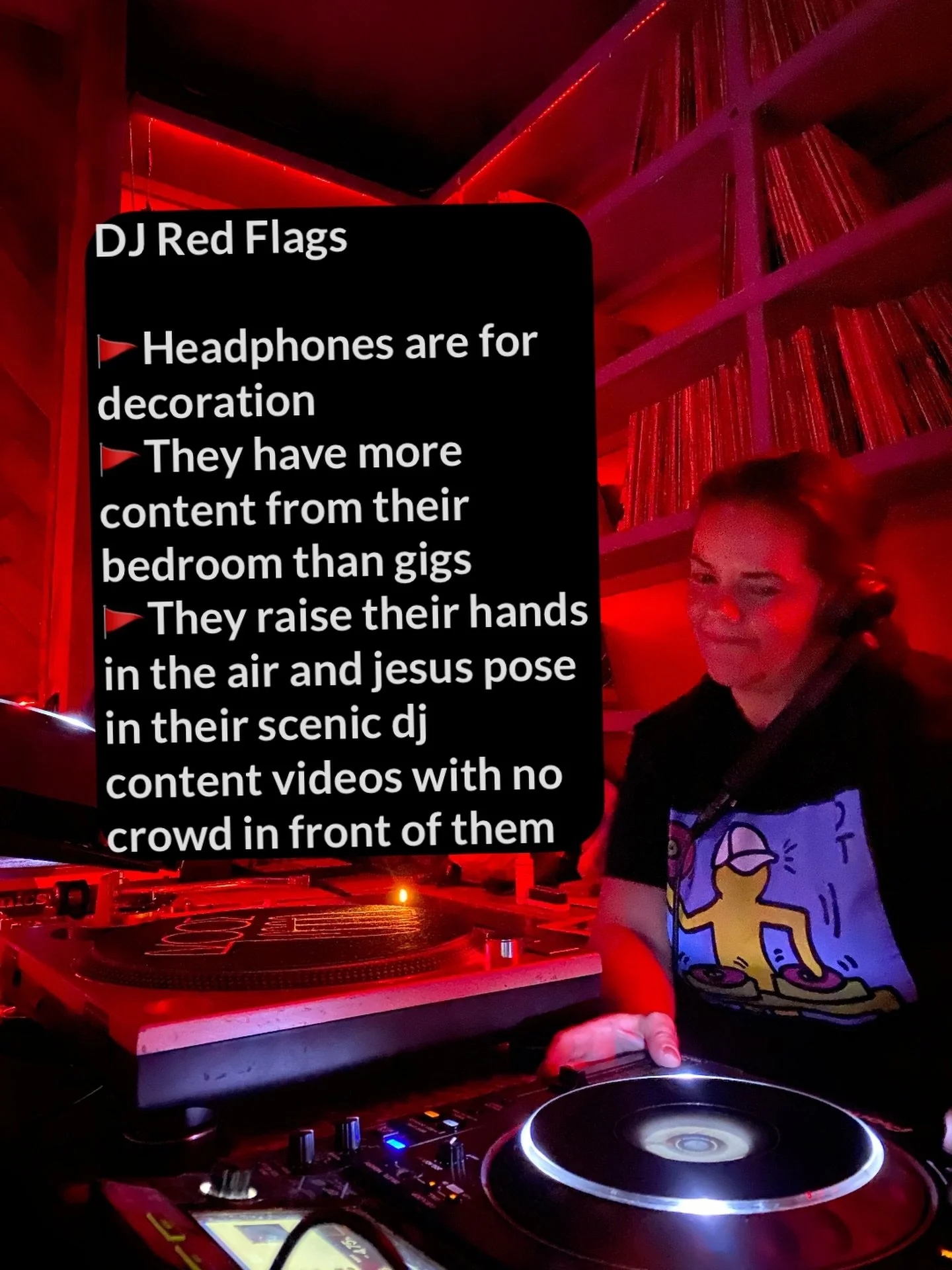 Have you seen these warning signs? They may be a content creator and not an actual DJ 😆🤭 

Disclaimer: For comedic purposes only - also you know the type 🤣

#djing #memes #jokesonus
