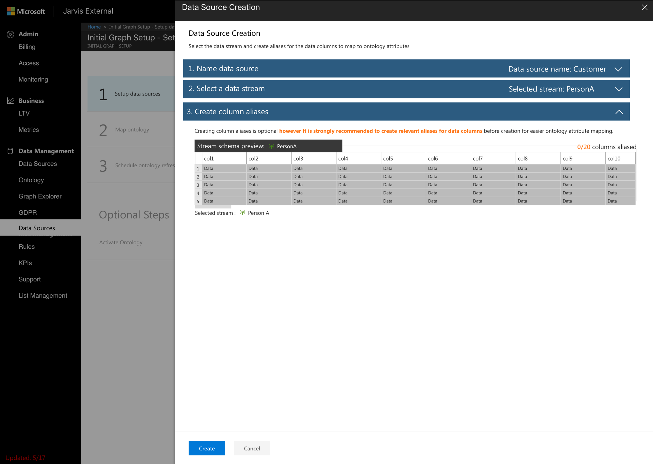 Data Upload in its earliest stages.