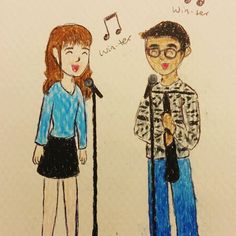 Dec. 13 A hand drawn thank you note for Louis who sings and plays clarinet on the album track, "Winter."